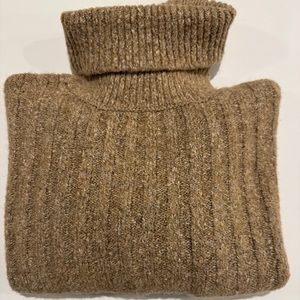 William Rast Turtleneck Sweater Women's S Brown Cream Wool Blend Marled Ribbed